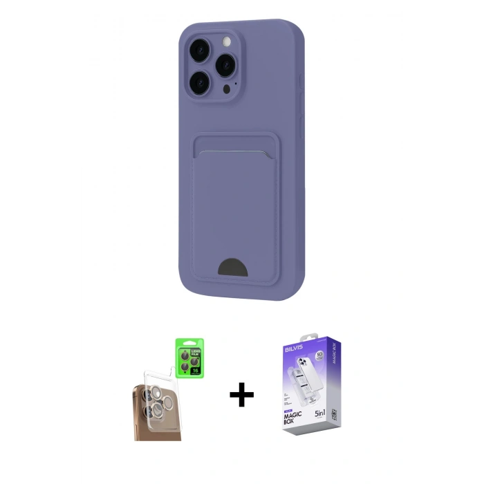 MARSİLYAN™- iPhone 16 Pro Kılıf Vadi Çizgi Prime - Siyah Bilvis 5in1 3D Magic Cam Ekran Koruyucu + Raze Metal Kamera Lens - CLTM