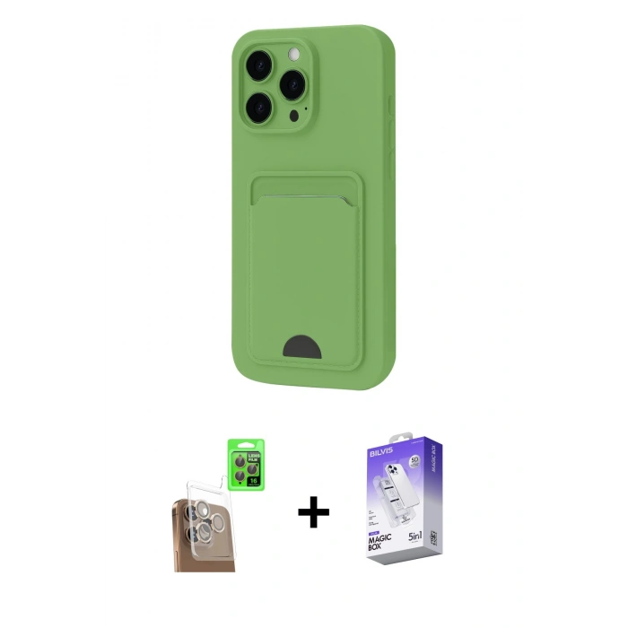 MARSİLYAN™- iPhone 16 Pro Kılıf Vadi Çizgi Prime - Siyah Bilvis 5in1 3D Magic Cam Ekran Koruyucu + Raze Metal Kamera Lens - CLTM