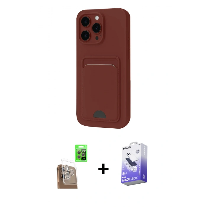 MARSİLYAN™- iPhone 16 Pro Kılıf Vadi Çizgi Prime - Siyah Bilvis 5in1 5D Magic Hayalet Cam Ekran Koruyucu + Raze Metal Kamera Lens - CLTM
