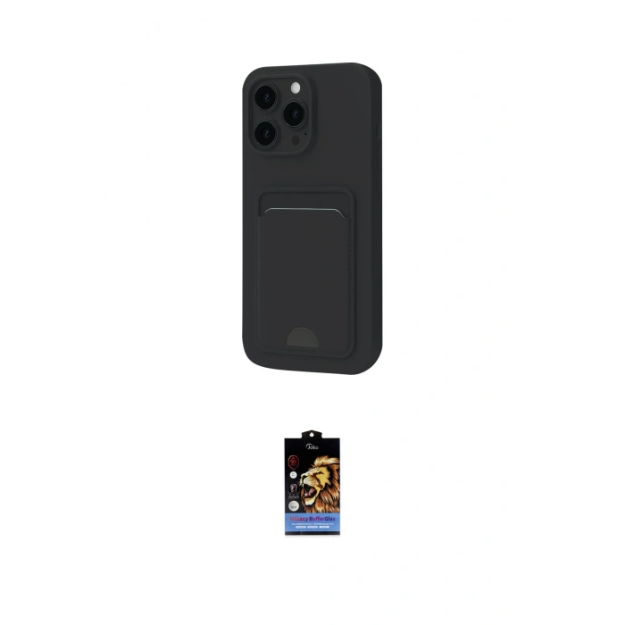 MARSİLYAN™- iPhone 16 Pro Kılıf Vadi Çizgi Prime - Siyah Buffer Hayalet Cam Ekran Koruyucu