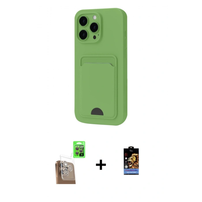 MARSİLYAN™- iPhone 16 Pro Kılıf Vadi Çizgi Prime - Siyah Buffer Hayalet Cam Ekran Koruyucu + Raze Metal Kamera Lens - CLTM