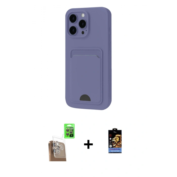 MARSİLYAN™- iPhone 16 Pro Kılıf Vadi Çizgi Prime - Siyah Buffer Hayalet Cam Ekran Koruyucu + Raze Metal Kamera Lens - CLTM