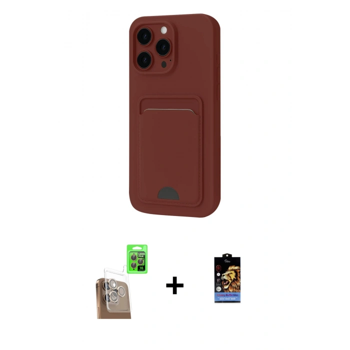 MARSİLYAN™- iPhone 16 Pro Kılıf Vadi Çizgi Prime - Siyah Buffer Hayalet Cam Ekran Koruyucu + Raze Metal Kamera Lens - CLTM