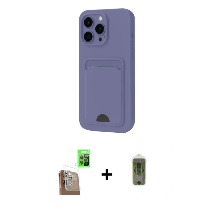 MARSİLYAN™- iPhone 16 Pro Kılıf Vadi Çizgi Prime - Siyah Joko Magic 5D Hayalet Cam + Raze Metal Kamera Lens - CLTM