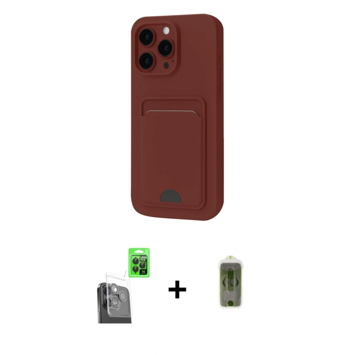 MARSİLYAN™- iPhone 16 Pro Kılıf Vadi Çizgi Prime - Siyah Joko Magic 5D Hayalet Cam + Raze Metal Kamera Lens - SH