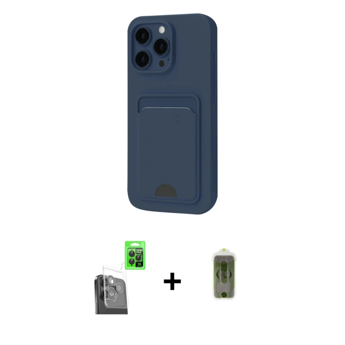 MARSİLYAN™- iPhone 16 Pro Kılıf Vadi Çizgi Prime - Siyah Joko Magic 5D Hayalet Cam + Raze Metal Kamera Lens - SH