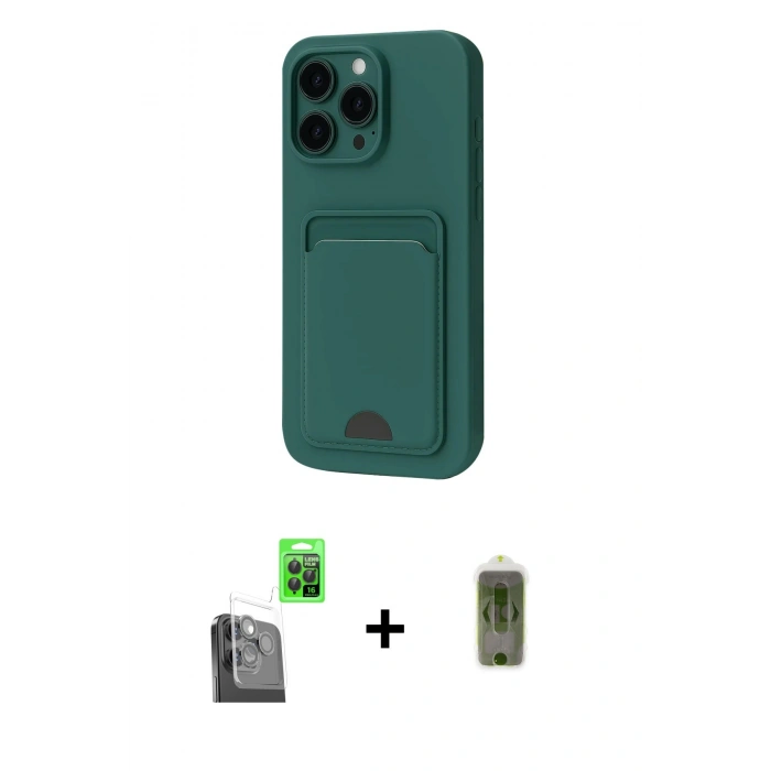MARSİLYAN™- iPhone 16 Pro Kılıf Vadi Çizgi Prime - Siyah Joko Magic 5D Hayalet Cam + Raze Metal Kamera Lens - SH