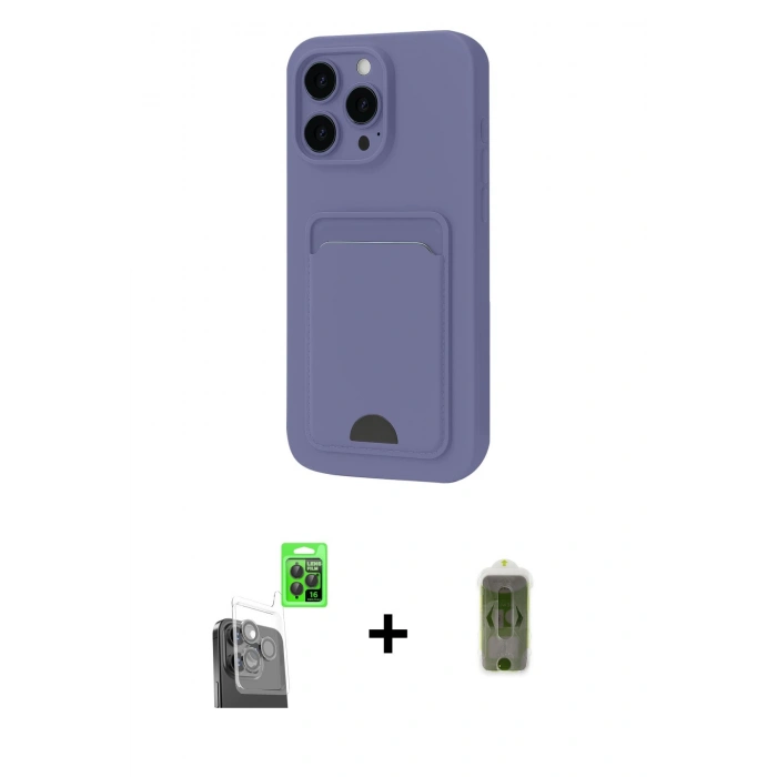 MARSİLYAN™- iPhone 16 Pro Kılıf Vadi Çizgi Prime - Siyah Joko Magic 5D Hayalet Cam + Raze Metal Kamera Lens - SH