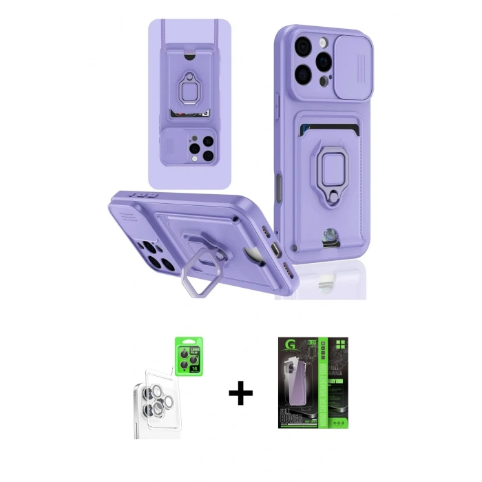 MARSİLYAN™- iPhone 16 Pro Kılıf Vadi Form Prime - Şeffaf 360 Full Body Arka Koruyucu + Raze Metal Kamera Lens - BZ