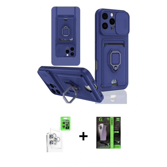 MARSİLYAN™- iPhone 16 Pro Kılıf Vadi Form Prime - Şeffaf 360 Full Body Arka Koruyucu + Raze Metal Kamera Lens - BZ