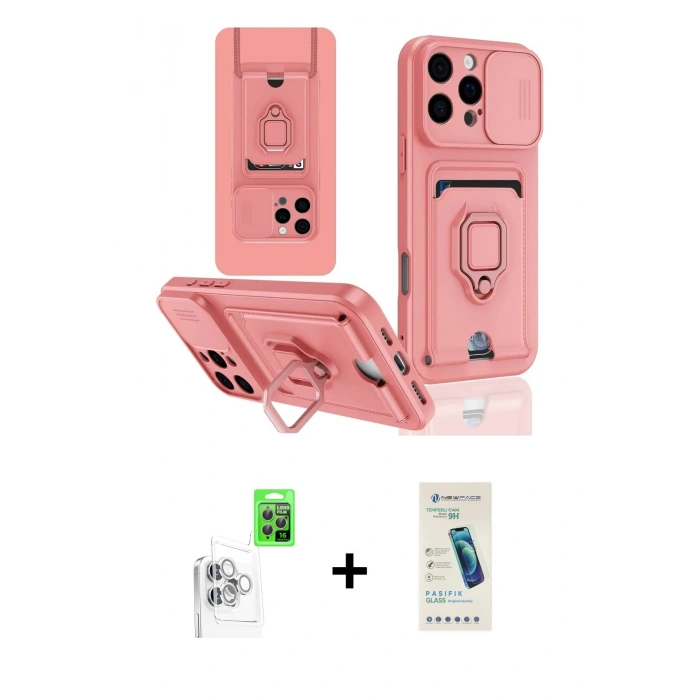MARSİLYAN™- iPhone 16 Pro Kılıf Vadi Form Prime - Şeffaf Pasifik Cam Ekran Koruyucu + Raze Metal Kamera Lens - BZ