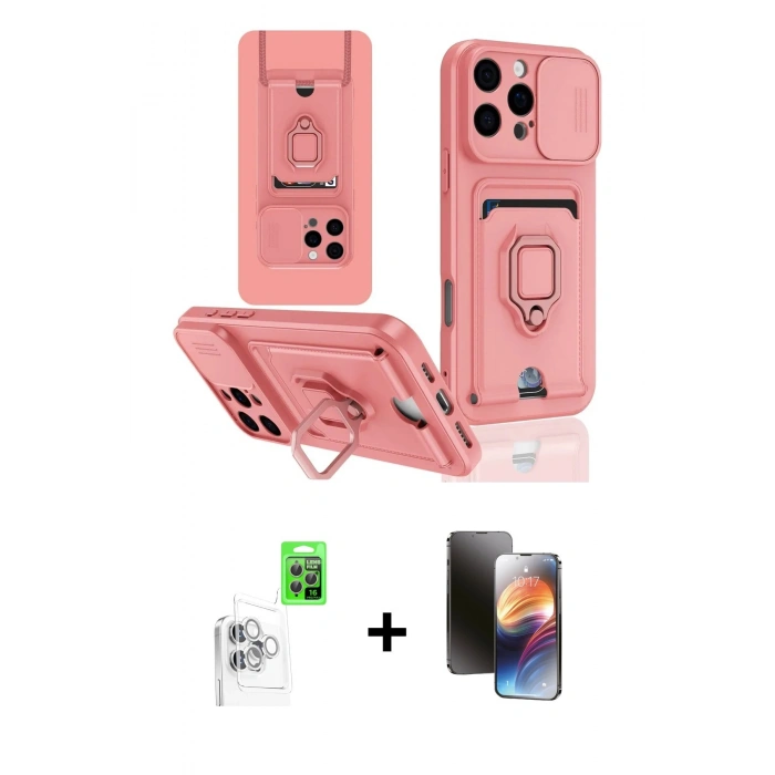 MARSİLYAN™- iPhone 16 Pro Kılıf Vadi Form Prime - Siyah 3D Antistatik Mat Seramik Nano Ekran Koruyucu + Raze Metal Kamera Lens - BZ