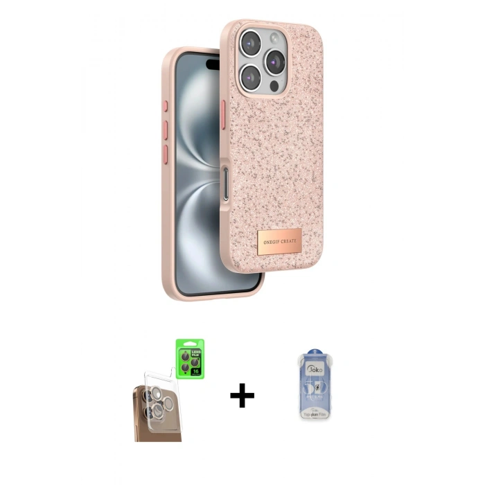 MARSİLYAN™- iPhone 16 Pro Kılıf Vadi Klasik Serisi - Siyah Joko Magic 5D Cam + Raze Metal Kamera Lens - CLTM