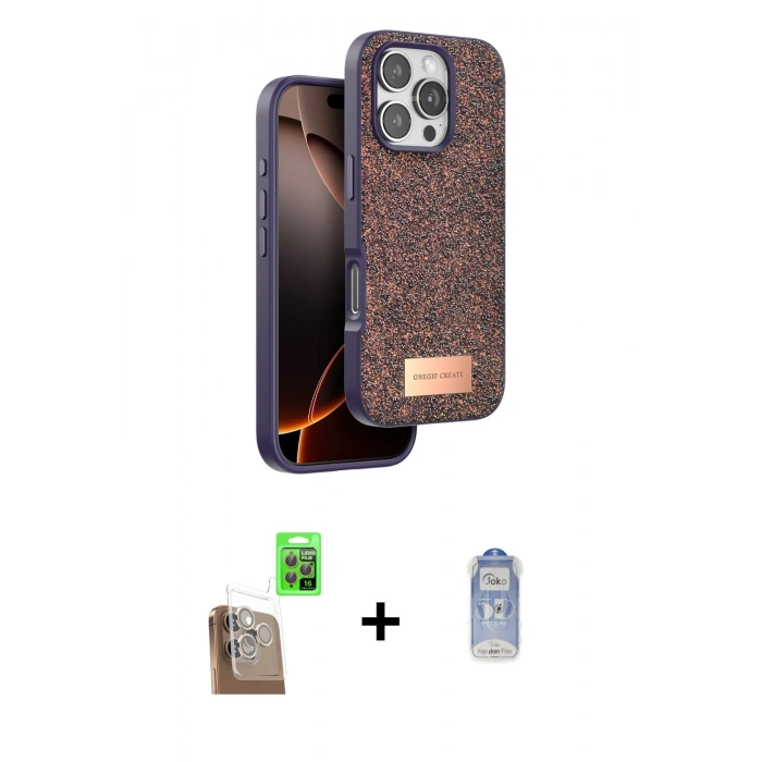 MARSİLYAN™- iPhone 16 Pro Kılıf Vadi Klasik Serisi - Siyah Joko Magic 5D Cam + Raze Metal Kamera Lens - CLTM