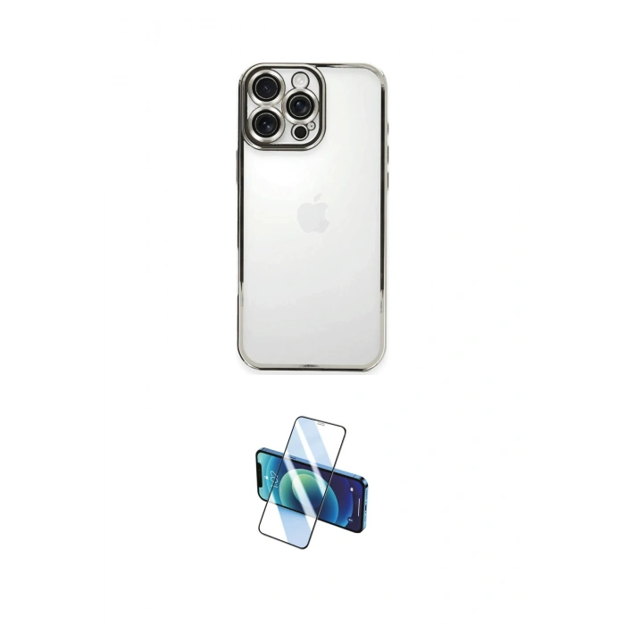 MARSİLYAN™- iPhone 16 Pro Kılıf Vadi Minimal - Siyah 3D Antistatik Cam Ekran Koruyucu