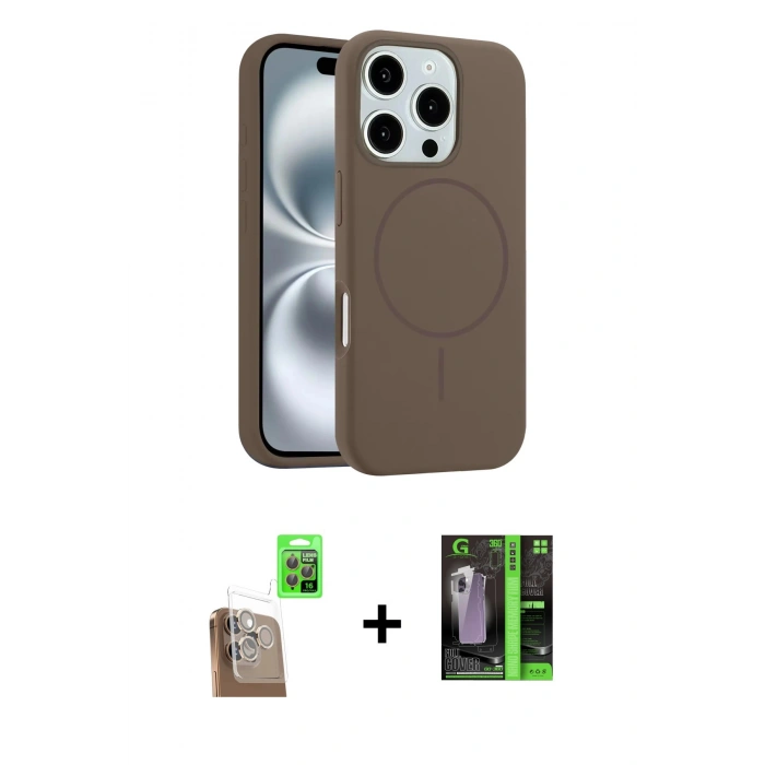 MARSİLYAN™- iPhone 16 Pro Kılıf Yankı Form Serisi - Şeffaf 360 Full Body Arka Koruyucu + Raze Metal Kamera Lens - CLTM