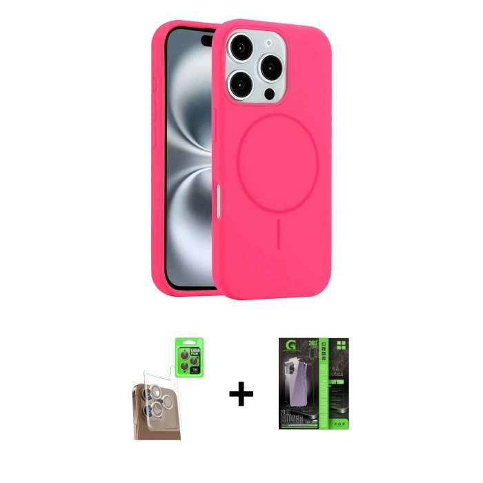 MARSİLYAN™- iPhone 16 Pro Kılıf Yankı Form Serisi - Şeffaf 360 Full Body Arka Koruyucu + Raze Metal Kamera Lens - CLTM