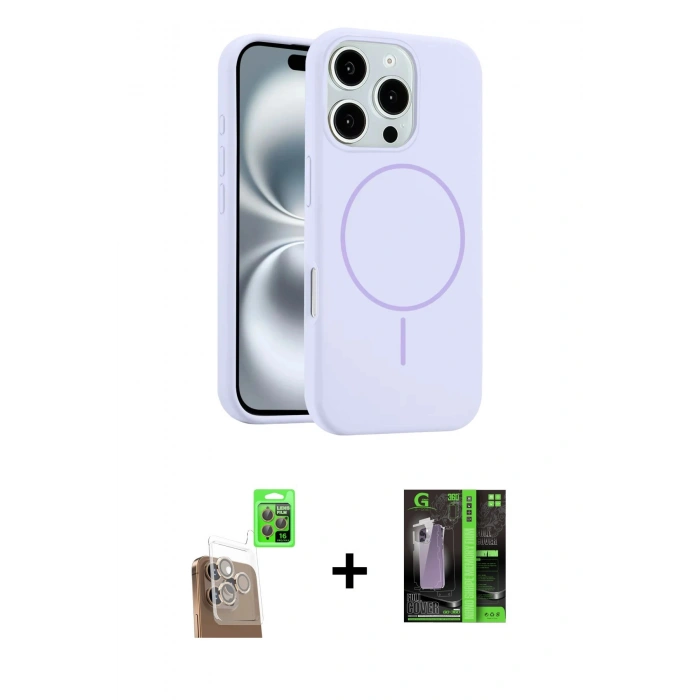 MARSİLYAN™- iPhone 16 Pro Kılıf Yankı Form Serisi - Şeffaf 360 Full Body Arka Koruyucu + Raze Metal Kamera Lens - CLTM
