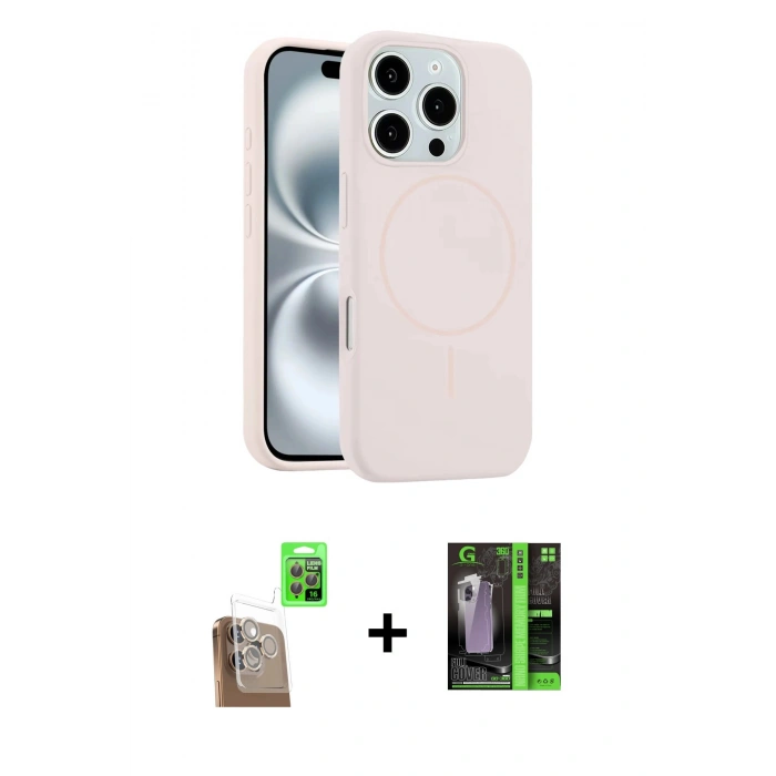 MARSİLYAN™- iPhone 16 Pro Kılıf Yankı Form Serisi - Şeffaf 360 Full Body Arka Koruyucu + Raze Metal Kamera Lens - CLTM