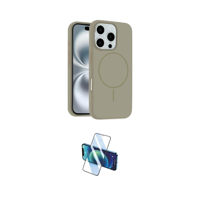 MARSİLYAN™- iPhone 16 Pro Kılıf Yankı Form Serisi - Siyah 3D Antistatik Cam Ekran Koruyucu