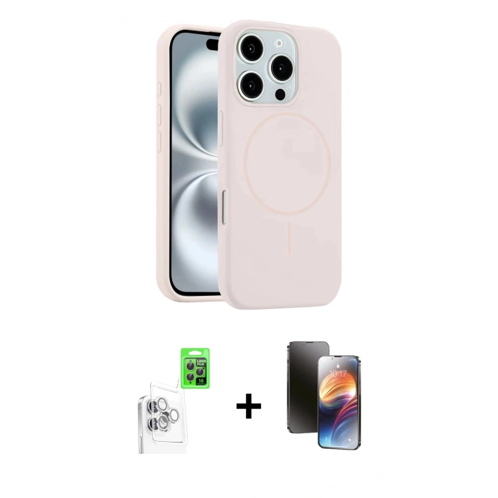 MARSİLYAN™- iPhone 16 Pro Kılıf Yankı Form Serisi - Siyah 3D Antistatik Mat Seramik Nano Ekran Koruyucu + Raze Metal Kamera Lens - BZ