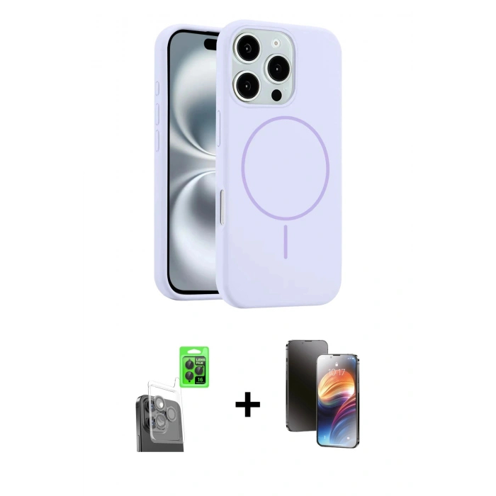 MARSİLYAN™- iPhone 16 Pro Kılıf Yankı Form Serisi - Siyah 3D Antistatik Mat Seramik Nano Ekran Koruyucu + Raze Metal Kamera Lens - SH