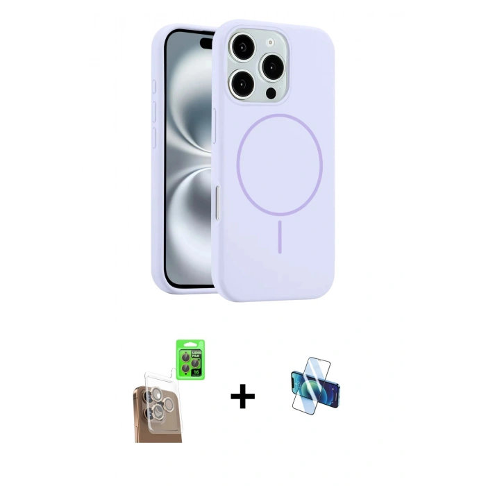 MARSİLYAN™- iPhone 16 Pro Kılıf Yankı Form Serisi - Siyah 3D Antistatik Seramik Nano Ekran Koruyucu + Çöl Titanyum Raze Metal Kamera Lens