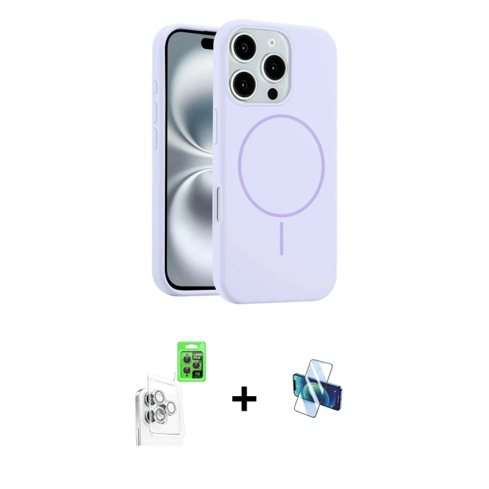 MARSİLYAN™- iPhone 16 Pro Kılıf Yankı Form Serisi - Siyah 3D Antistatik Seramik Nano Ekran Koruyucu + Raze Metal Kamera Lens - BZ