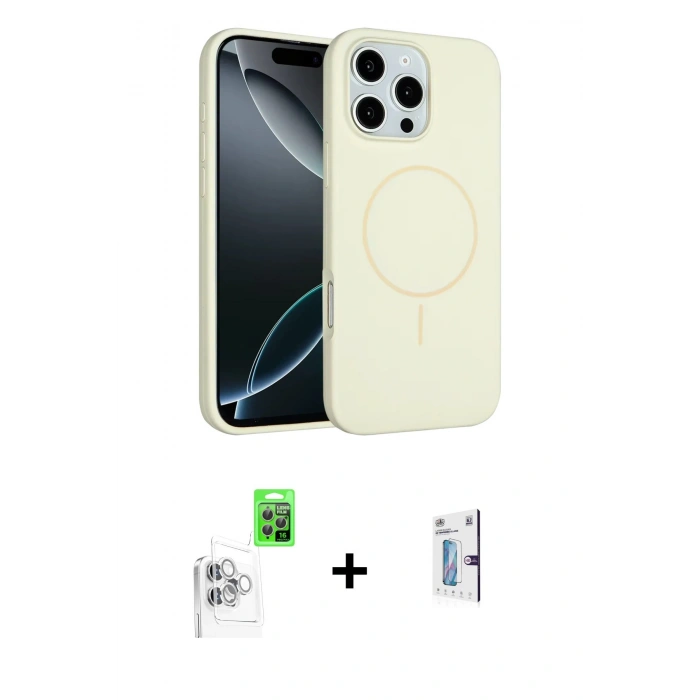 MARSİLYAN™- iPhone 16 Pro Kılıf Yankı Form Serisi - Siyah Bilvis 0.18mm Plus Cam Ekran Koruyucu + Raze Metal Kamera Lens - BZ