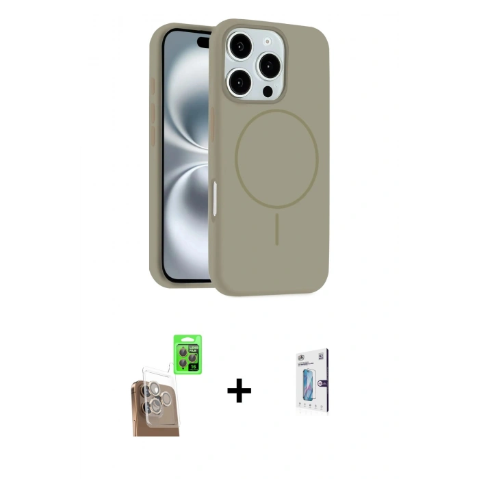 MARSİLYAN™- iPhone 16 Pro Kılıf Yankı Form Serisi - Siyah Bilvis 0.18mm Plus Cam Ekran Koruyucu + Raze Metal Kamera Lens - CLTM
