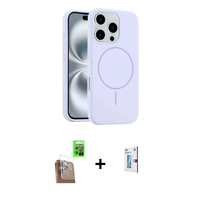 MARSİLYAN™- iPhone 16 Pro Kılıf Yankı Form Serisi - Siyah Bilvis 0.18mm Plus Cam Ekran Koruyucu + Raze Metal Kamera Lens - CLTM