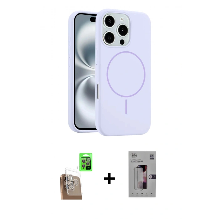 MARSİLYAN™- iPhone 16 Pro Kılıf Yankı Form Serisi - Siyah Bilvis 3D Mat Cam Ekran Koruyucu + Çöl Titanyum Raze Metal Kamera Lens
