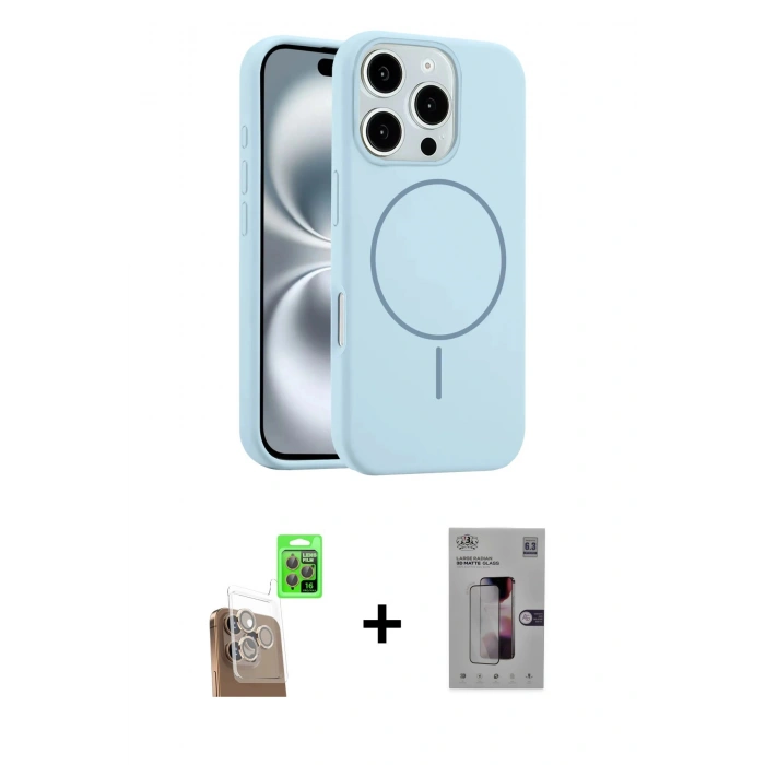 MARSİLYAN™- iPhone 16 Pro Kılıf Yankı Form Serisi - Siyah Bilvis 3D Mat Cam Ekran Koruyucu + Çöl Titanyum Raze Metal Kamera Lens