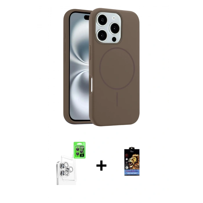 MARSİLYAN™- iPhone 16 Pro Kılıf Yankı Form Serisi - Siyah Buffer Hayalet Cam Ekran Koruyucu + Raze Metal Kamera Lens - BZ