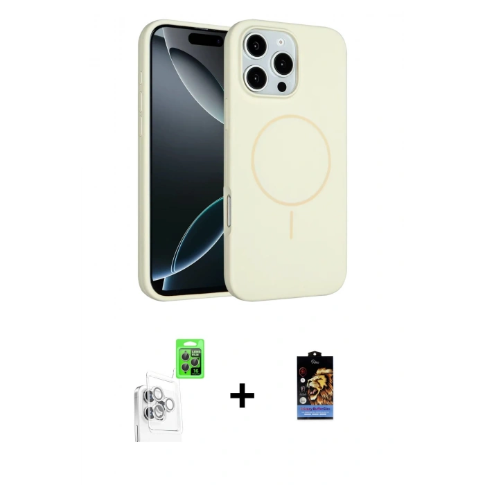 MARSİLYAN™- iPhone 16 Pro Kılıf Yankı Form Serisi - Siyah Buffer Hayalet Cam Ekran Koruyucu + Raze Metal Kamera Lens - BZ