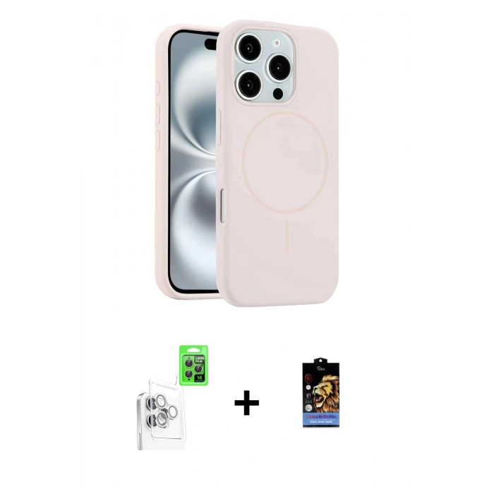 MARSİLYAN™- iPhone 16 Pro Kılıf Yankı Form Serisi - Siyah Buffer Hayalet Cam Ekran Koruyucu + Raze Metal Kamera Lens - BZ