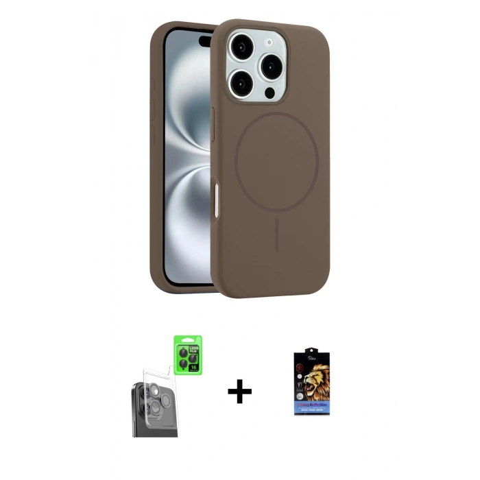 MARSİLYAN™- iPhone 16 Pro Kılıf Yankı Form Serisi - Siyah Buffer Hayalet Cam Ekran Koruyucu + Raze Metal Kamera Lens - SH