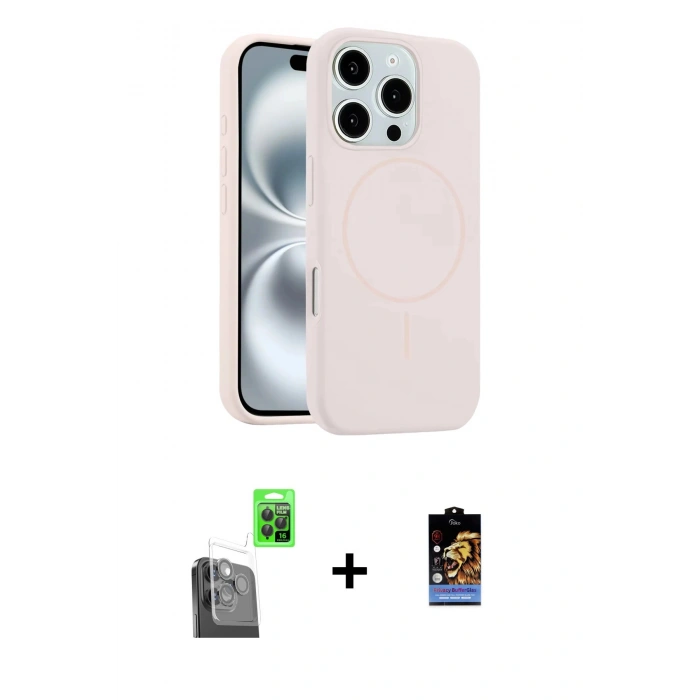MARSİLYAN™- iPhone 16 Pro Kılıf Yankı Form Serisi - Siyah Buffer Hayalet Cam Ekran Koruyucu + Raze Metal Kamera Lens - SH