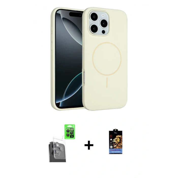 MARSİLYAN™- iPhone 16 Pro Kılıf Yankı Form Serisi - Siyah Buffer Hayalet Cam Ekran Koruyucu + Raze Metal Kamera Lens - SH