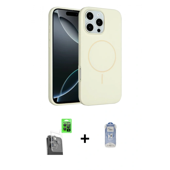 MARSİLYAN™- iPhone 16 Pro Kılıf Yankı Form Serisi - Siyah Joko Magic 5D Cam + Raze Metal Kamera Lens - SH