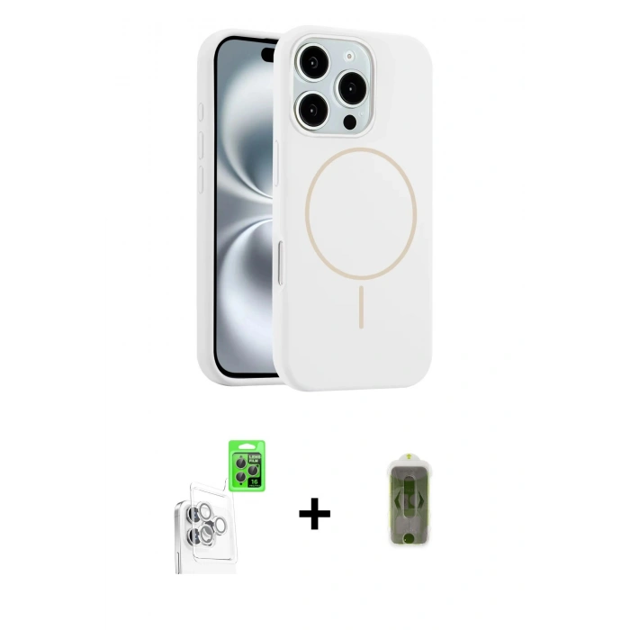 MARSİLYAN™- iPhone 16 Pro Kılıf Yankı Form Serisi - Siyah Joko Magic 5D Hayalet Cam + Raze Metal Kamera Lens - BZ