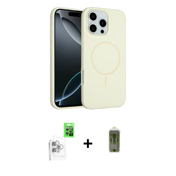 MARSİLYAN™- iPhone 16 Pro Kılıf Yankı Form Serisi - Siyah Joko Magic 5D Hayalet Cam + Raze Metal Kamera Lens - BZ