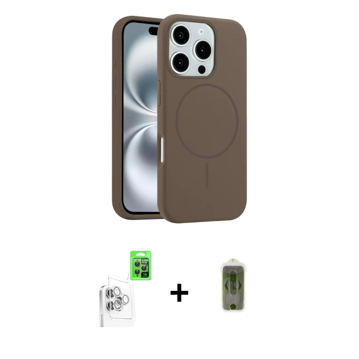 MARSİLYAN™- iPhone 16 Pro Kılıf Yankı Form Serisi - Siyah Joko Magic 5D Hayalet Cam + Raze Metal Kamera Lens - BZ