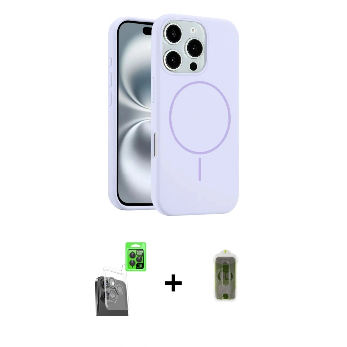 MARSİLYAN™- iPhone 16 Pro Kılıf Yankı Form Serisi - Siyah Joko Magic 5D Hayalet Cam + Raze Metal Kamera Lens - SH