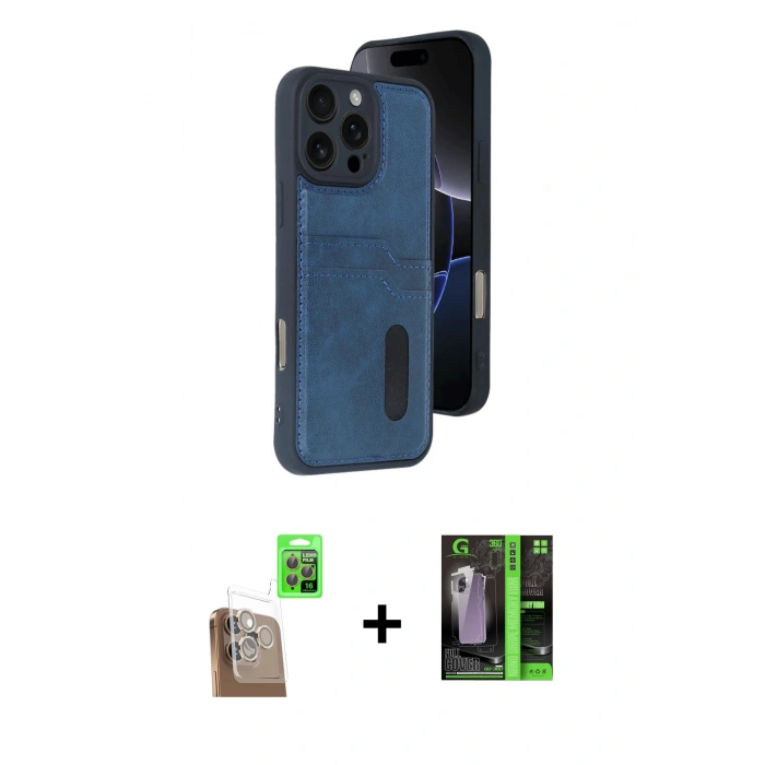 MARSİLYAN™- iPhone 16 Pro Kılıf Yörünge Işık Serisi - Şeffaf 360 Full Body Arka Koruyucu + Raze Metal Kamera Lens - CLTM