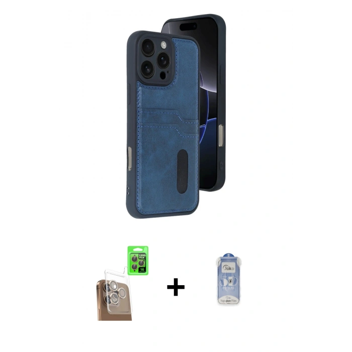MARSİLYAN™- iPhone 16 Pro Kılıf Yörünge Işık Serisi - Siyah Joko Magic 5D Cam + Raze Metal Kamera Lens - CLTM