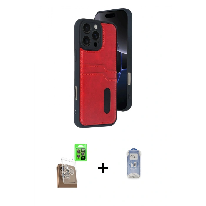 MARSİLYAN™- iPhone 16 Pro Kılıf Yörünge Işık Serisi - Siyah Joko Magic 5D Cam + Raze Metal Kamera Lens - CLTM