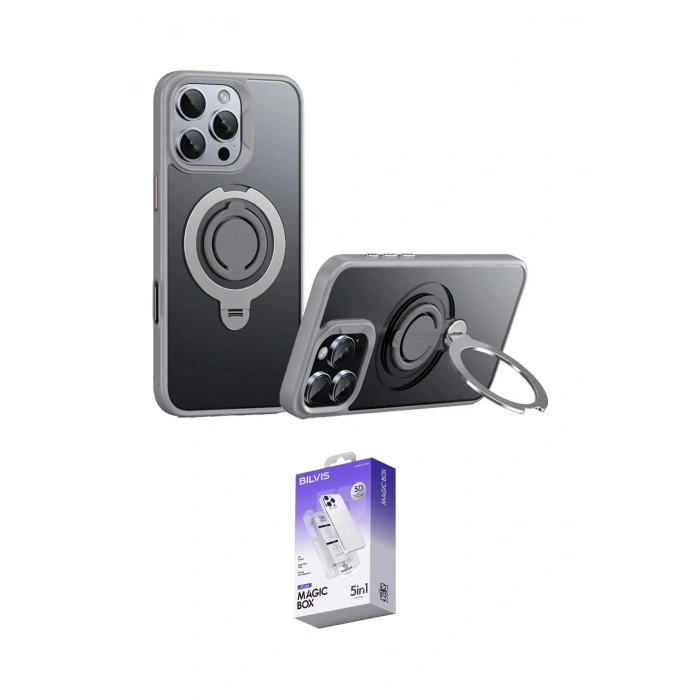 MARSİLYAN™- iPhone 16 Pro Kılıf Zirve Çizgi Prime - Siyah Bilvis 5in1 3D Magic Cam Ekran Koruyucu