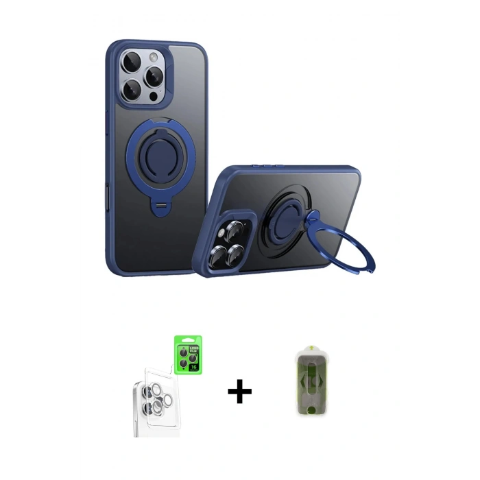 MARSİLYAN™- iPhone 16 Pro Kılıf Zirve Çizgi Prime - Siyah Joko Magic 5D Hayalet Cam + Raze Metal Kamera Lens - BZ
