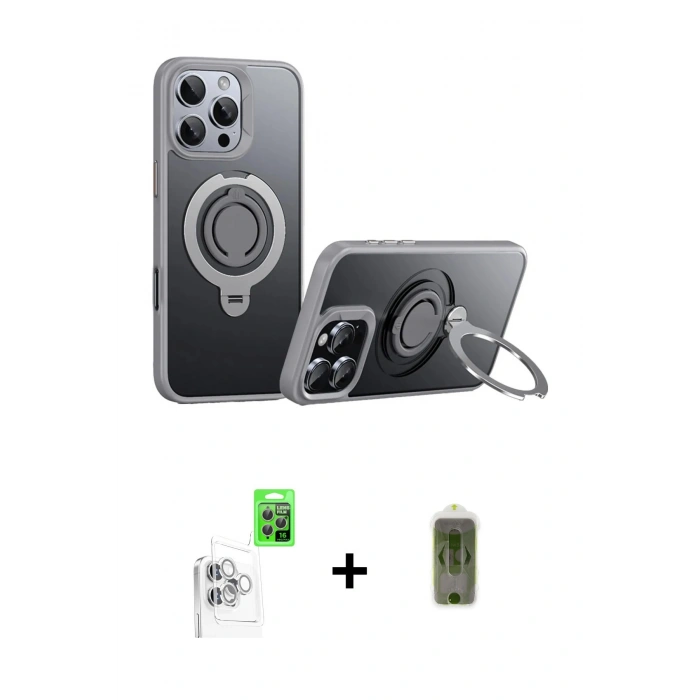 MARSİLYAN™- iPhone 16 Pro Kılıf Zirve Çizgi Prime - Siyah Joko Magic 5D Hayalet Cam + Raze Metal Kamera Lens - BZ